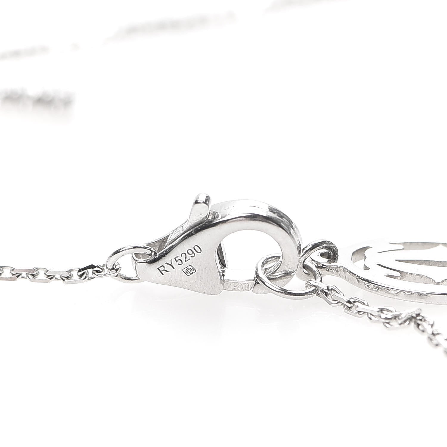 Cartier 18K White Gold Diamond Symbols Cross Pendant Necklace 5 of 6