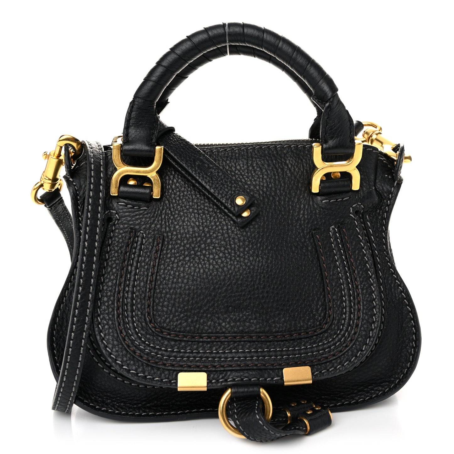 Calfskin Mini Marcie Satchel Black