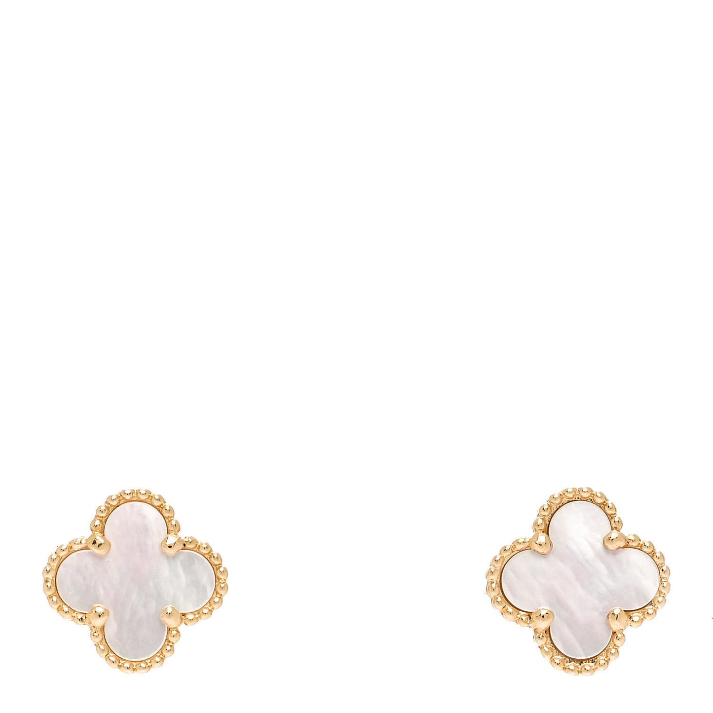 18K Yellow Gold Mother of Pearl Sweet Alhambra Earrings