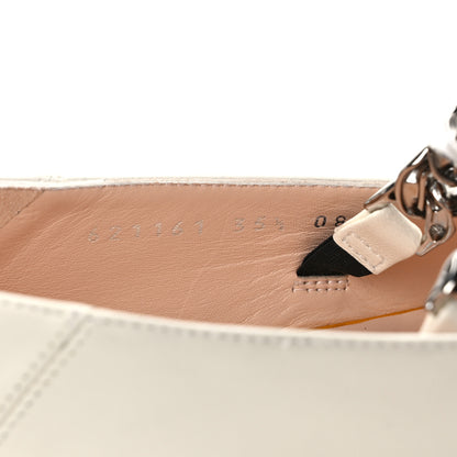 Gucci Nappa Lumiere Deva Horsebit Chain Embellished Flats 35.5 Dusty White 8 of 10