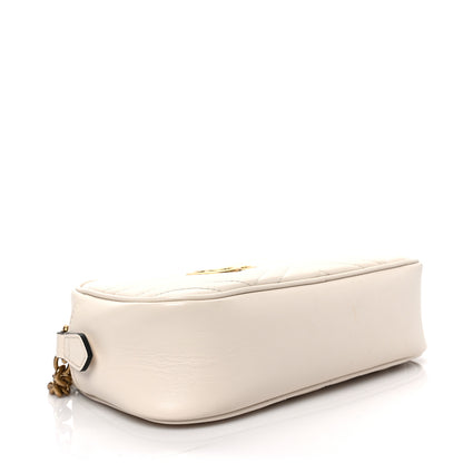 Gucci Calfskin Matelasse Small GG Marmont Chain Shoulder Bag White 4 of 9