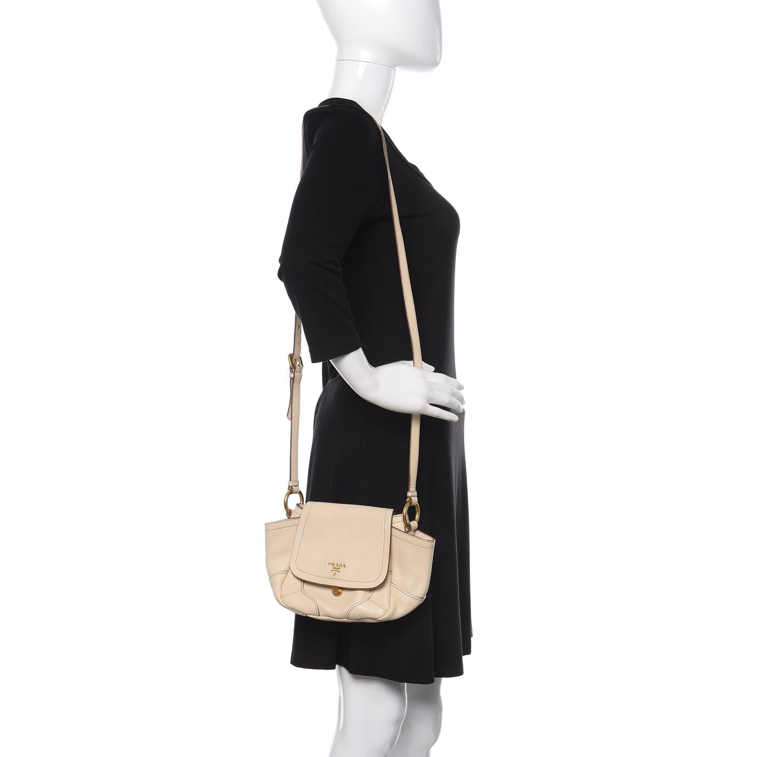 Prada Vitello Daino Crossbody Bag Cera 2 of 9
