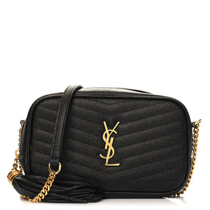 Saint Laurent Grain De Poudre Matelasse Monogram Mini Lou Camera Bag Black 1 of 11