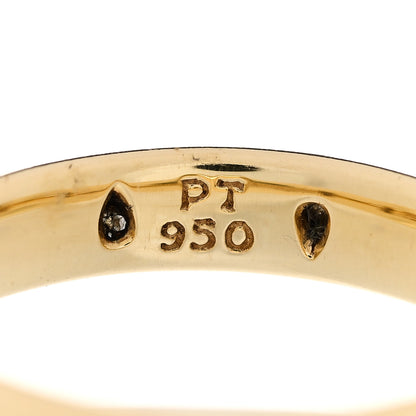 Tiffany 18K Yellow Gold Platinum Diamond 4mm Etoile Band Ring 56 7.5 7 of 7