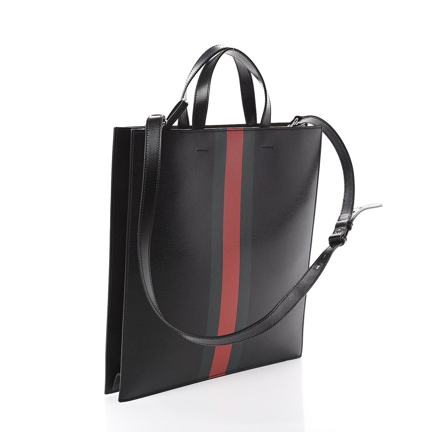 Calfskin Kingsnake Print Vertical Tote Black