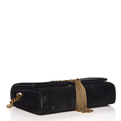 Saint Laurent Velvet Small Monogram Kate Tassel Shoulder Bag Black 4 of 7