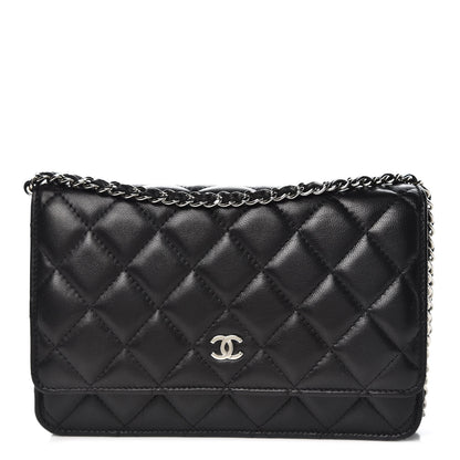 Chanel Lambskin Quilted Wallet On Chain WOC Black 1 of 11