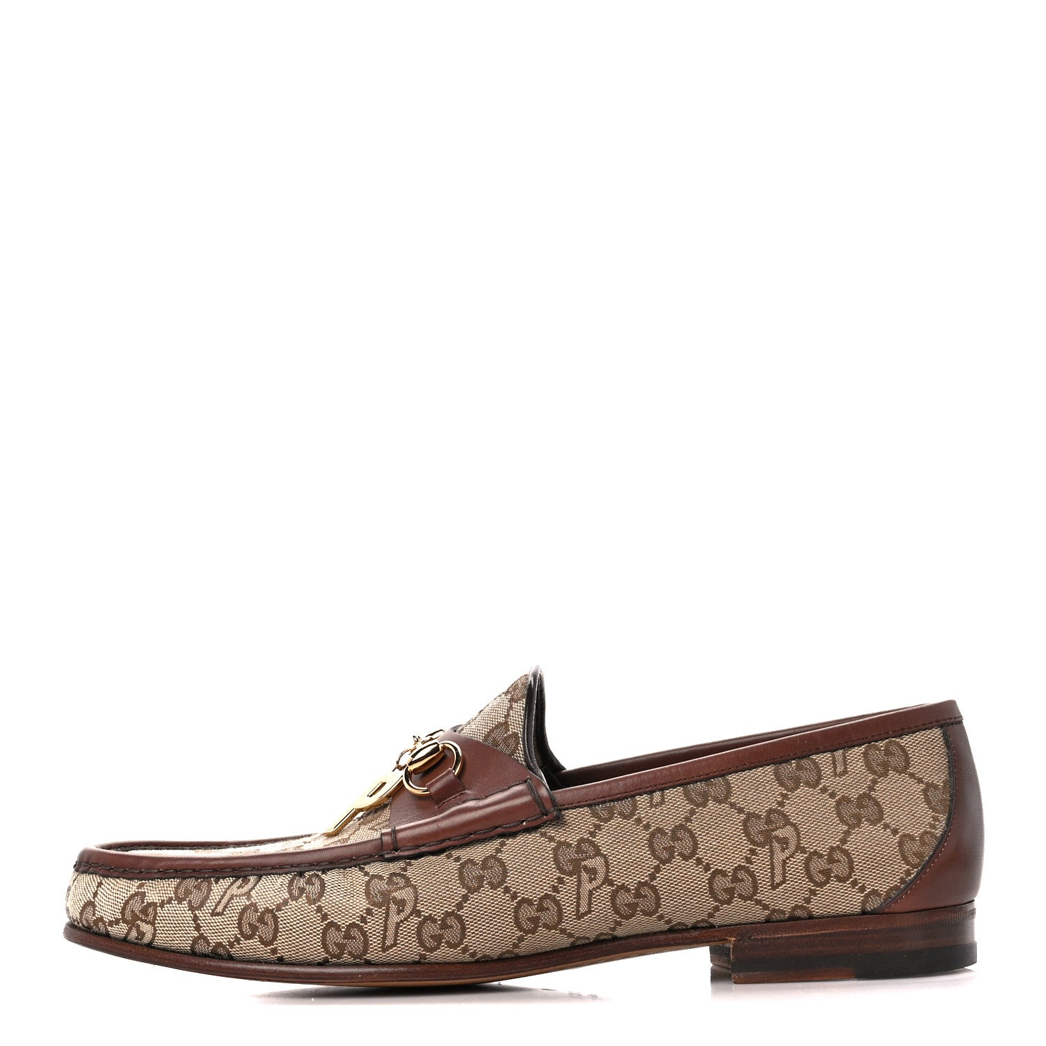 Gucci x PALACE Malaga Kid GG Monogram Horsebit Mens Loafers 12 Beige Ebony Cocoa 1 of 8