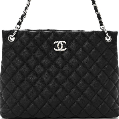 Chanel Caviar Quilted Large CC Shopping Tote Black 8 of 10