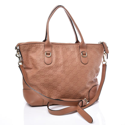 Gucci Guccissima Heart Bit Charm Top Handle Tote Winter Rose 2 of 11