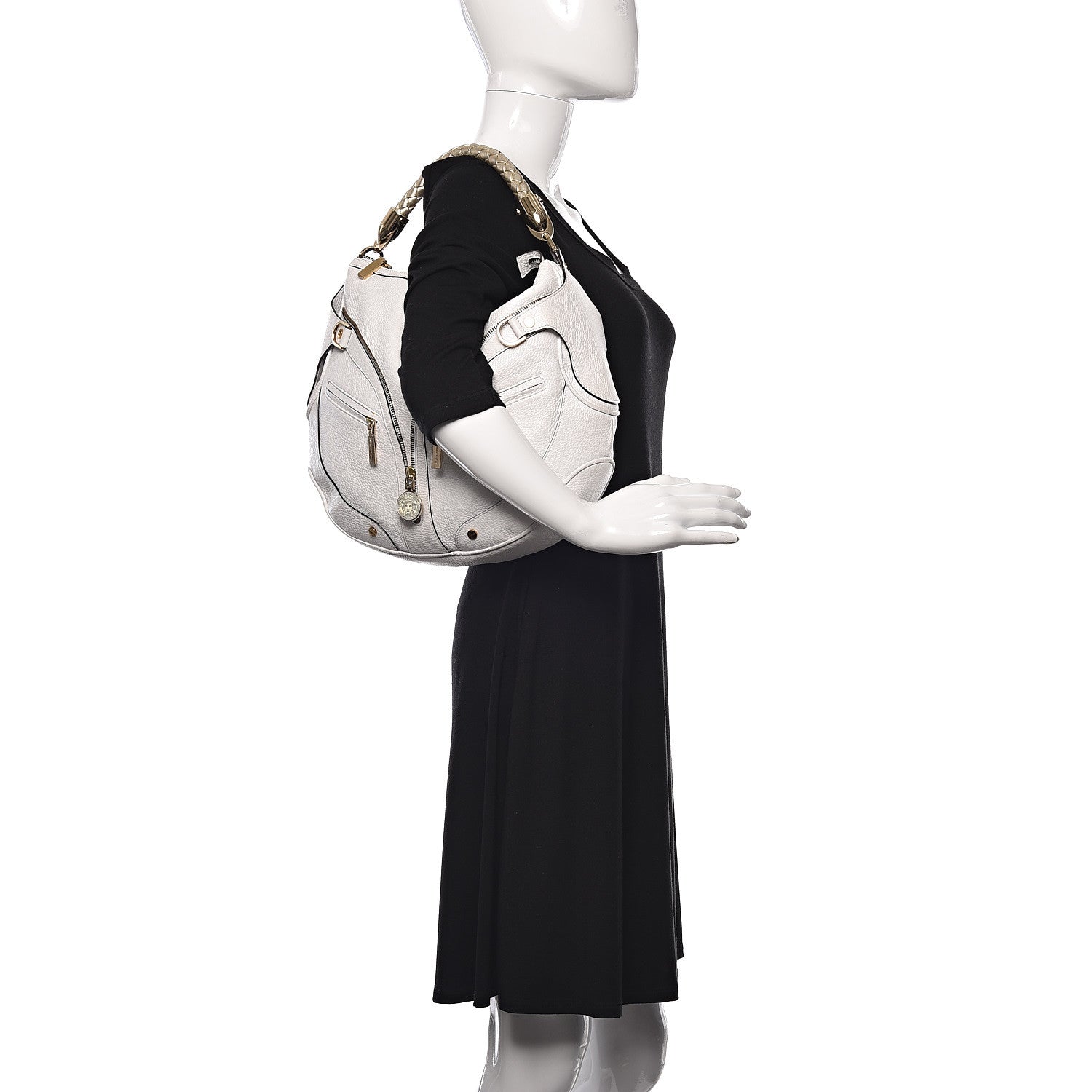 Versace Calfskin Hobo White 2 of 15