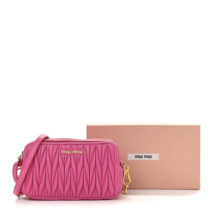 Miu Miu Nappa Matelasse Double Zip Chain Shoulder Bag Loto 11 of 11