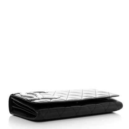 Chanel Calfskin Quilted Cambon Gusset Flap Wallet Black 4 of 11