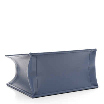Christian Dior Calfskin Macro Cannage Small Book Tote Denim Blue 4 of 14