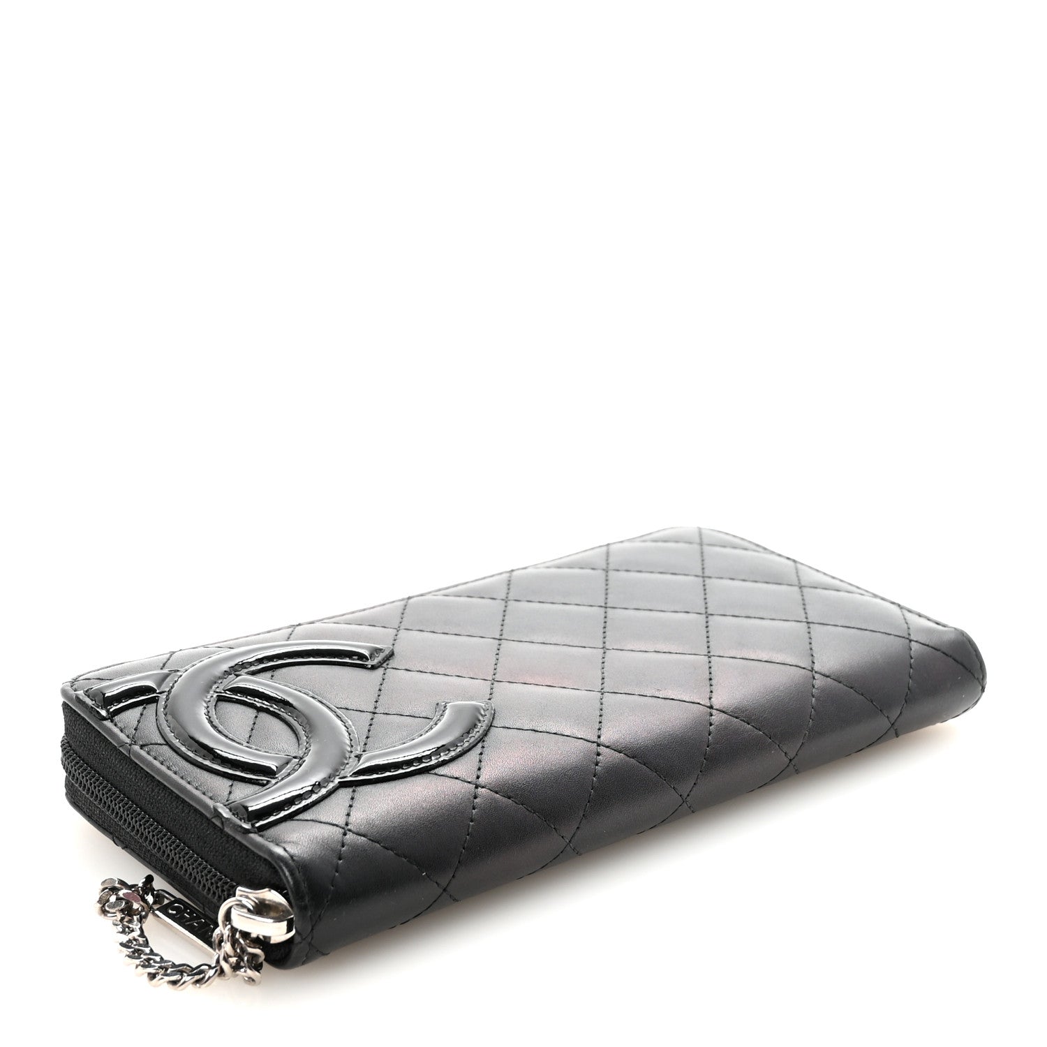 Chanel Calfskin Quilted Cambon Large Gusset Zip Around Wallet Black 4 of 9