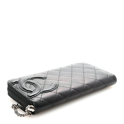 Chanel Calfskin Quilted Cambon Large Gusset Zip Around Wallet Black 4 of 9