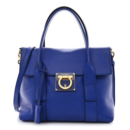 Salvatore Ferragamo Calfskin Sookie Shoulder Bag Blue 3 of 13