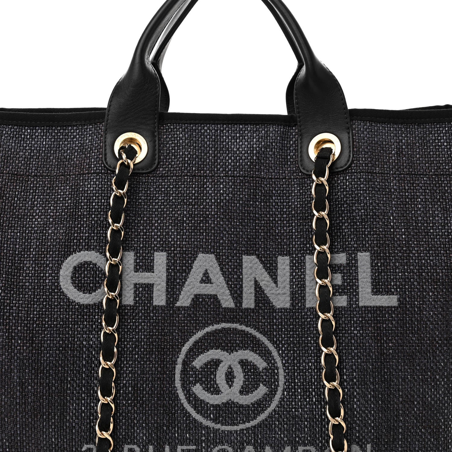 Chanel Woven Straw Raffia Large Deauville Tote Dark Blue 8 of 11