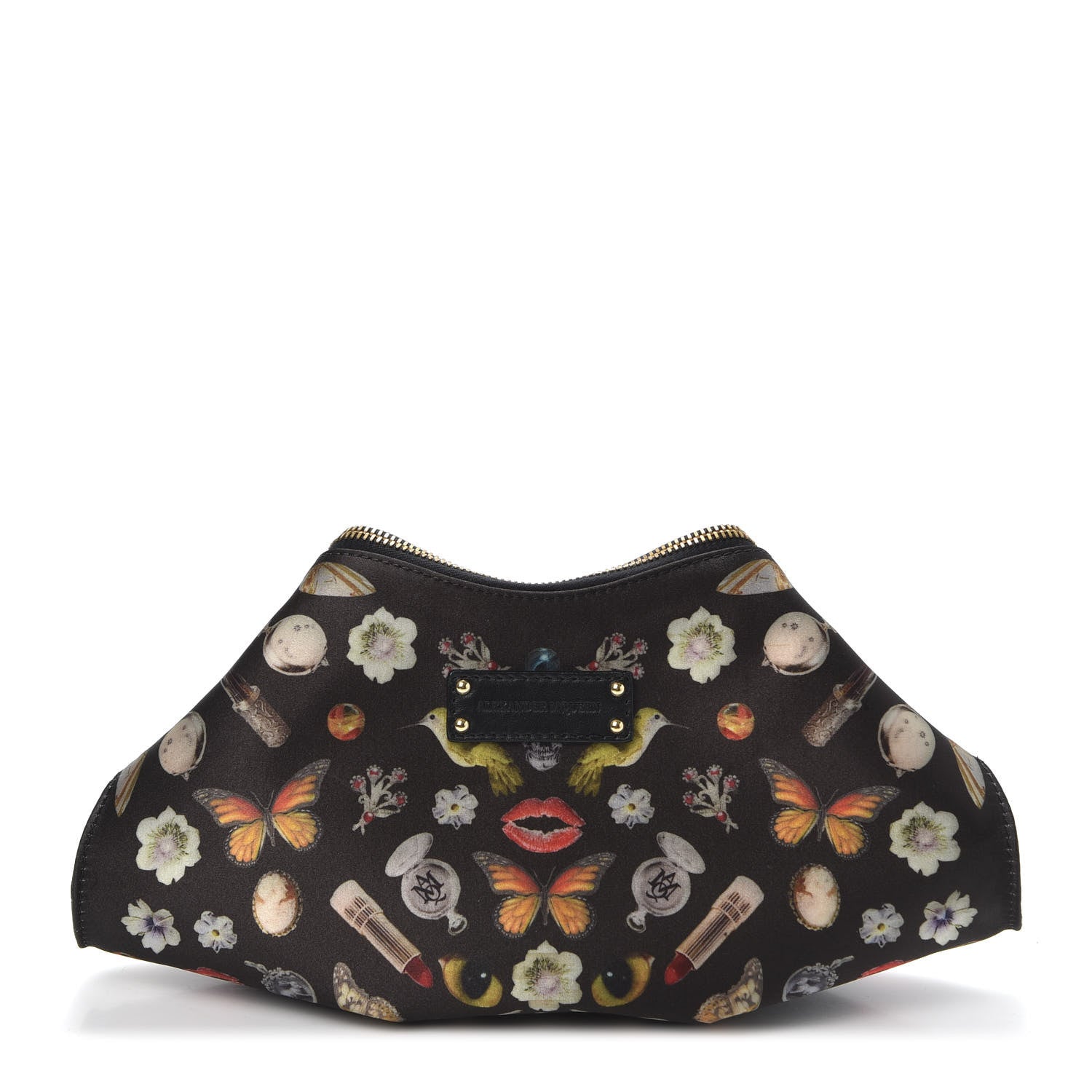 Alexander McQueen Silk Obsessions De Manta Clutch Black 1 of 9