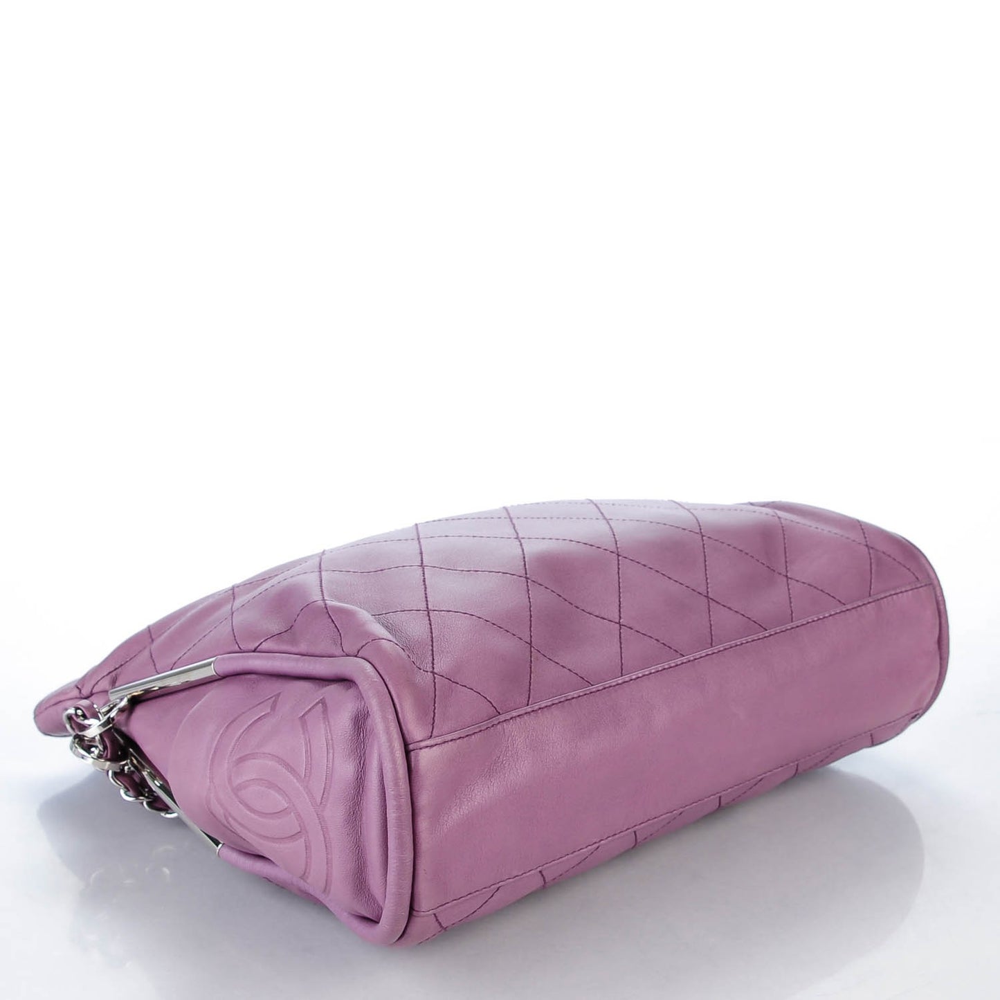 Lambskin Stitched Medium Ultimate Soft Tote Light Purple