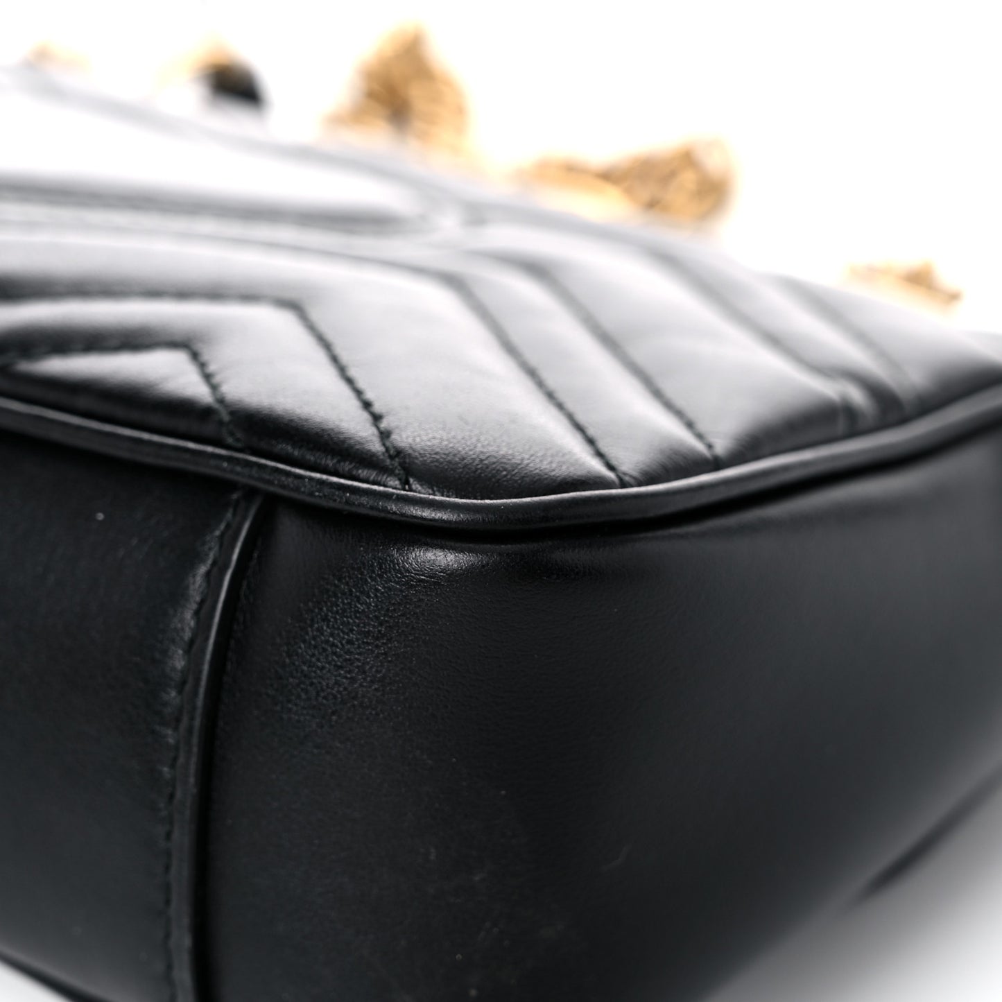 Calfskin Matelasse Mini GG Marmont Shoulder Bag Black
