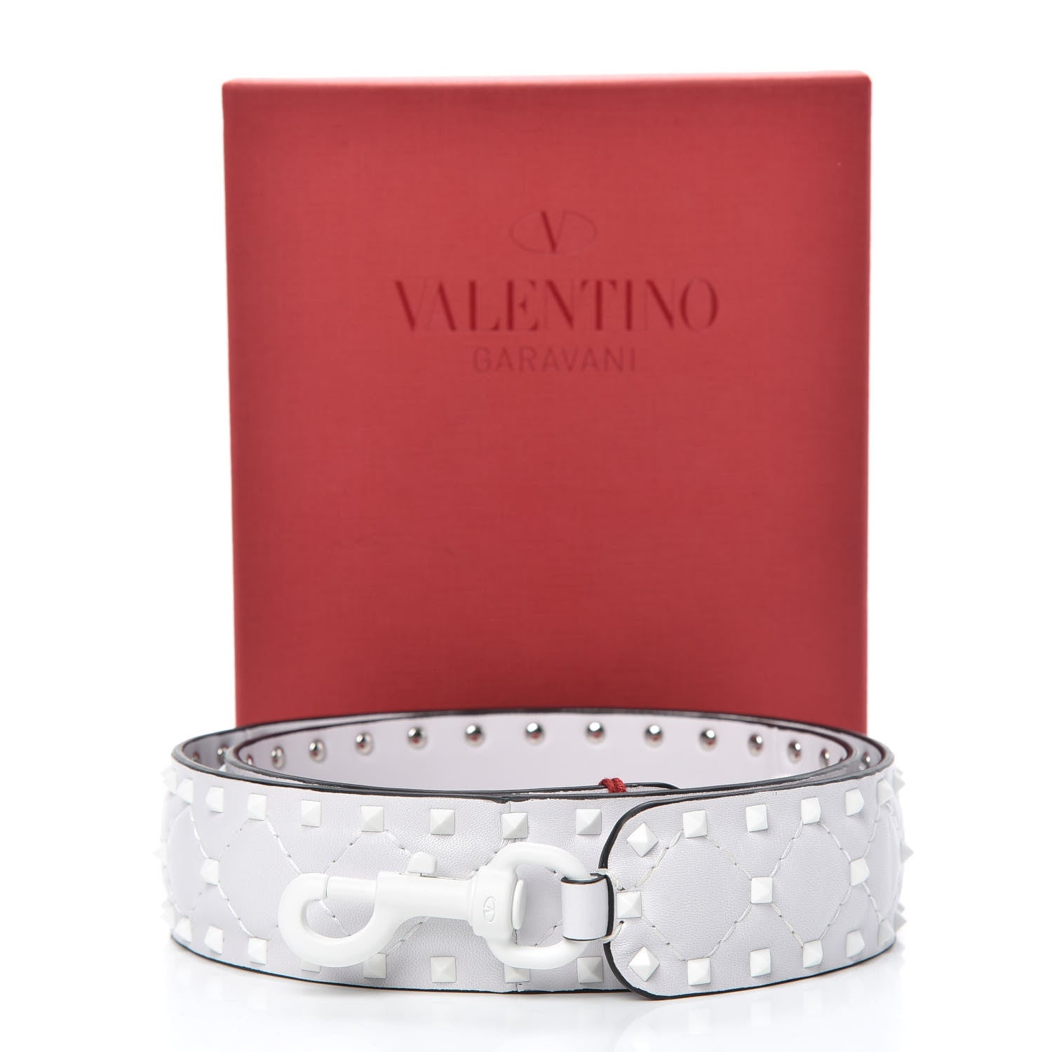 Valentino Garavani Lambskin Free Rockstud Spike Shoulder Strap Optic White 4 of 4
