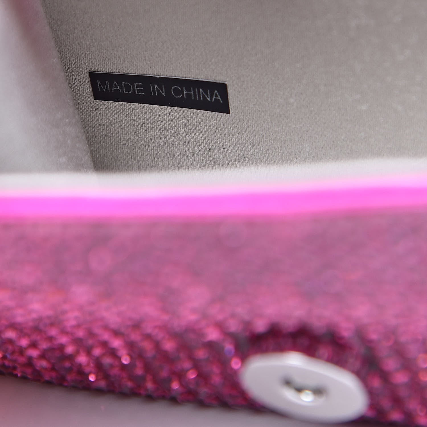 Judith Leiber Swarovski Crystal Micro Fizzy Clutch Silver Fuchsia 7 of 9