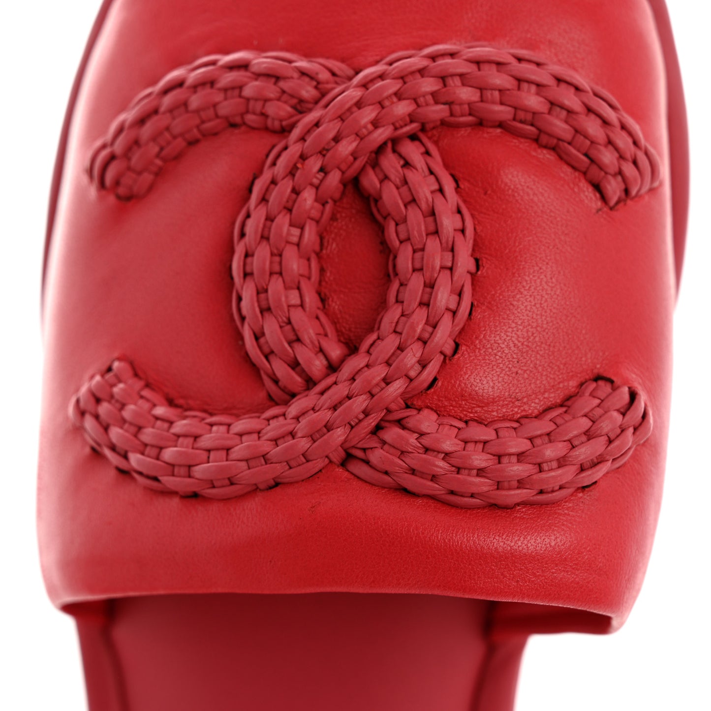 Lambskin CC Braided Mules 39 Red Pink