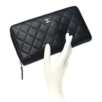 Chanel Caviar Quilted Large Zip Around Organizer Wallet Black 2 of 10
