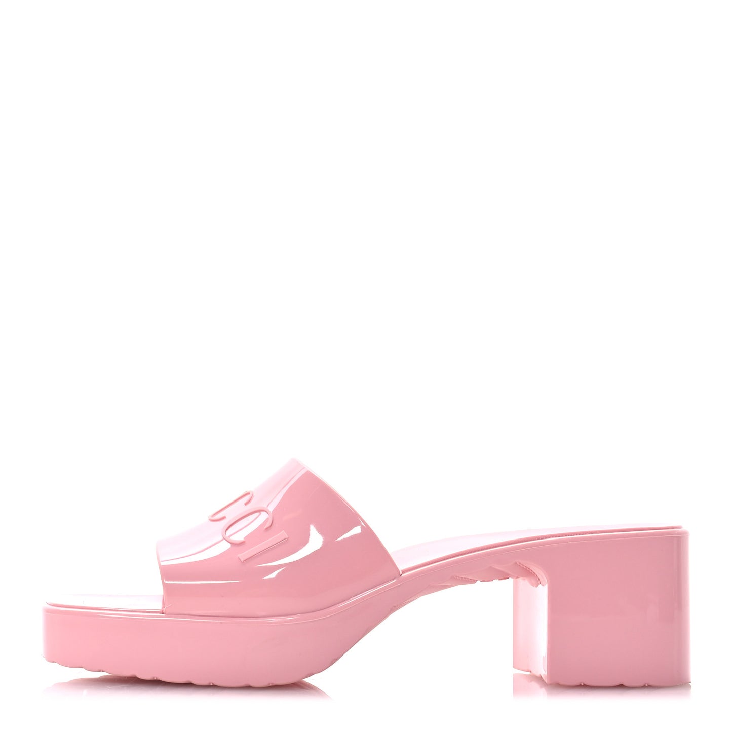 Rubber Gucci Logo Womens Platform 20/60mm Slide Sandals 37 Wild Rose