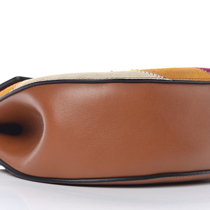 Chloe Calfskin Suede Rainbow Patchwork Drew Shoulder Bag Caramel 7 of 9
