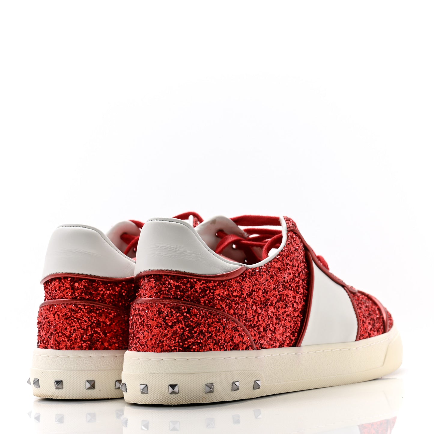 Calfskin Glitter Flycrew Sneakers 38 Red