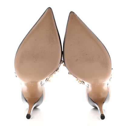 Valentino Garavani Patent Nappa Rockstud Ankle Strap 100mm Pumps 37.5 Black Poudre 5 of 14