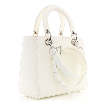 Christian Dior Patent Micro-Cannage Medium Lady Dior White 3 of 19