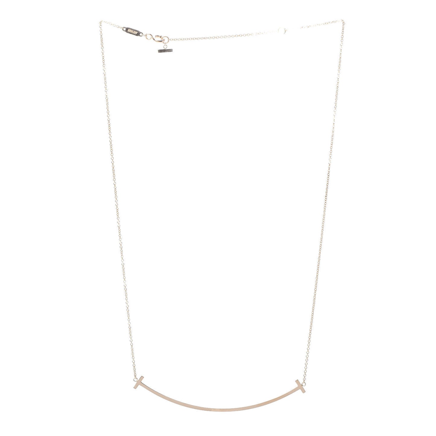18K Rose Gold Large T Smile Pendant Necklace