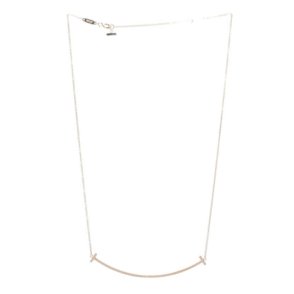 Tiffany 18K Rose Gold Large T Smile Pendant Necklace 3 of 6
