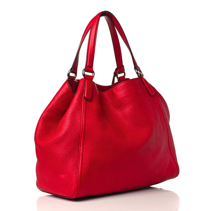 Gucci Pebbled Calfskin Medium Soho Shoulder Bag Red 2 of 8
