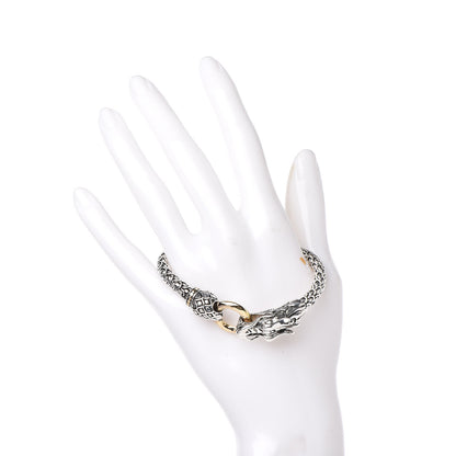 John Hardy Sterling Silver 18K Yellow Gold 6mm Naga Dragon Bracelet 2 of 4
