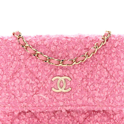 Chanel Tweed Quilted Flap Chain Waist Bag Pink 9 of 11