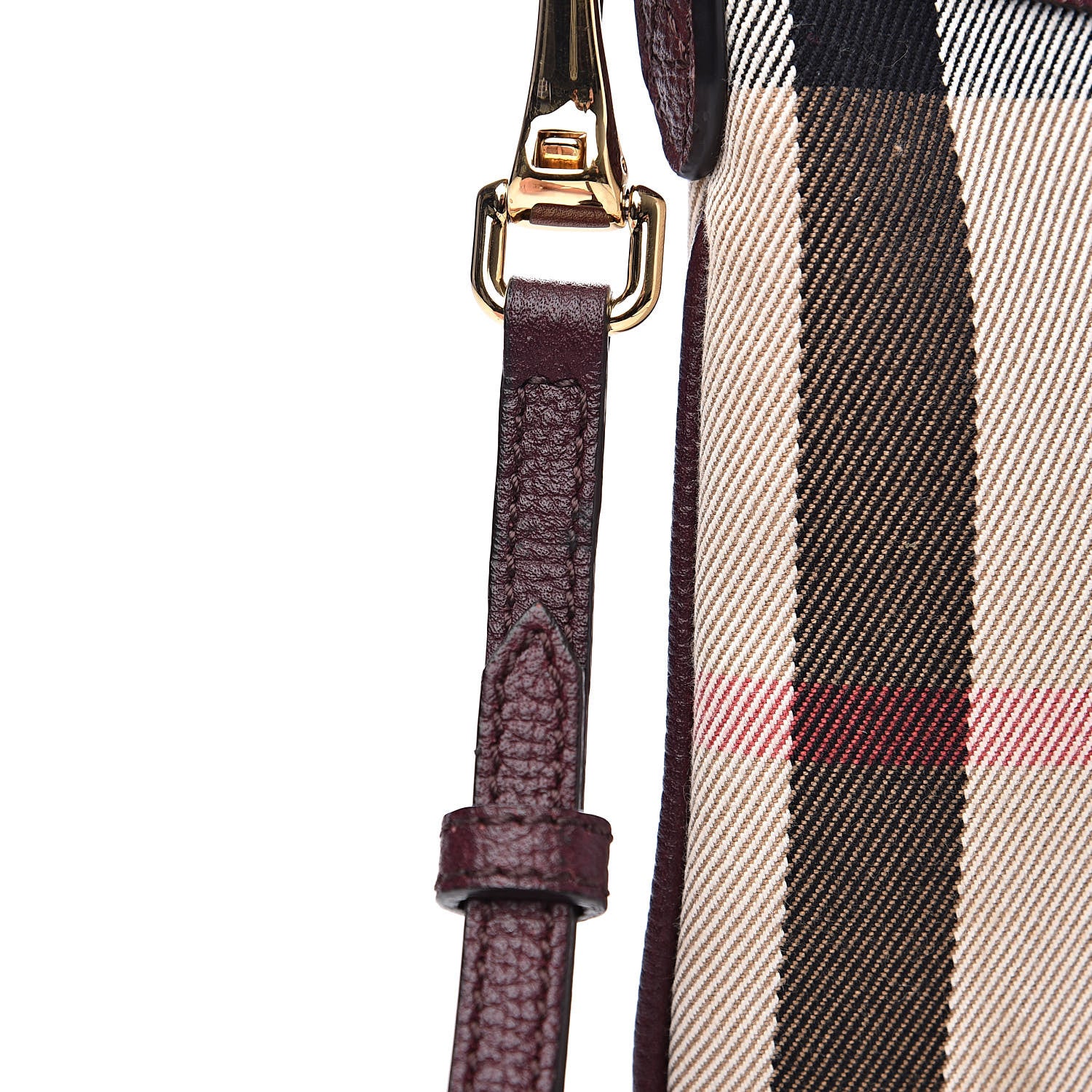 Burberry House Check Derby Peyton Crossbody Clutch Bag Mahogany Red 10 of 12