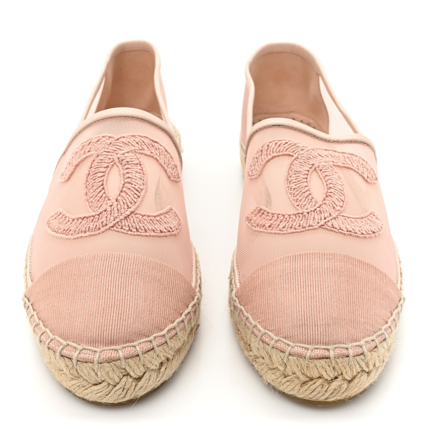 Mesh Grosgrain CC Espadrilles 39 Pink