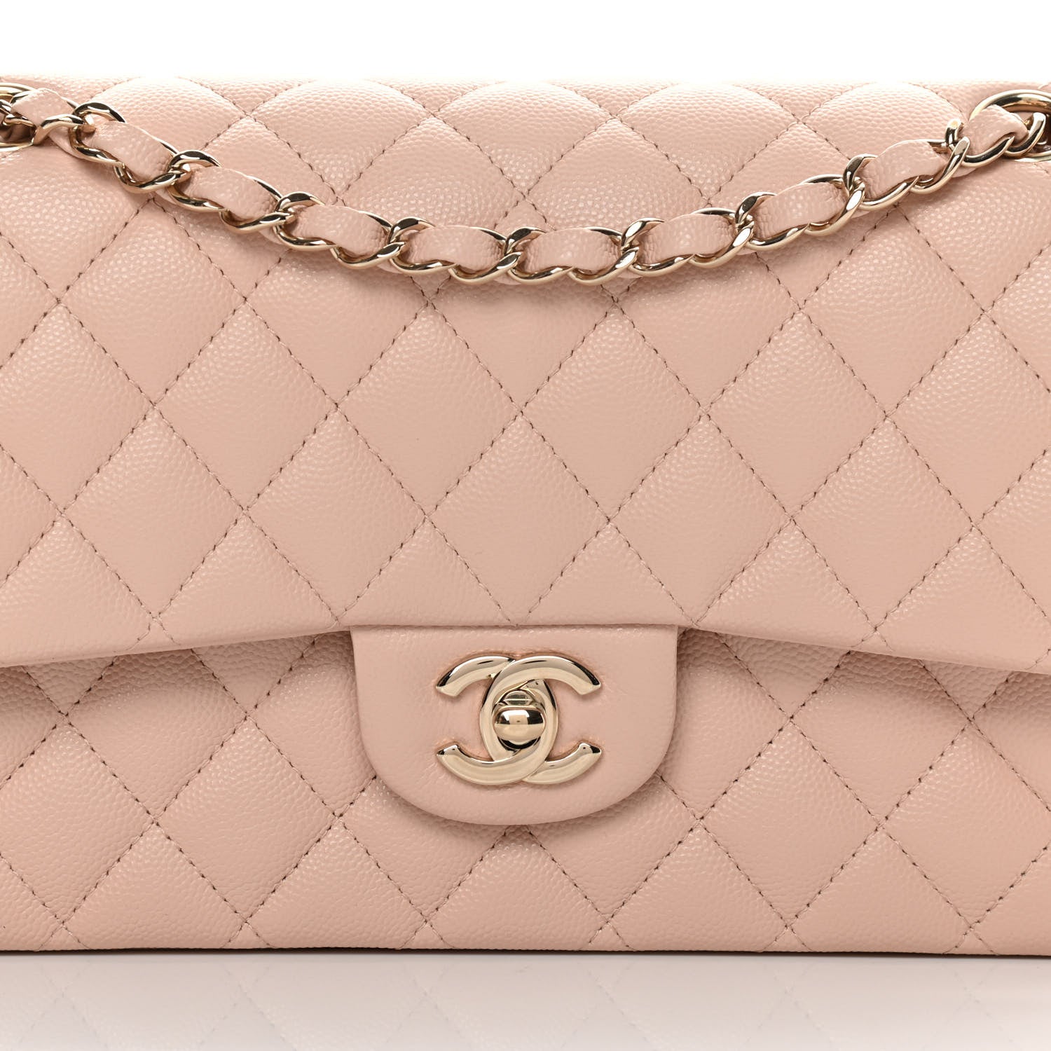Chanel Caviar Quilted Medium Double Flap Light Beige 8 of 11