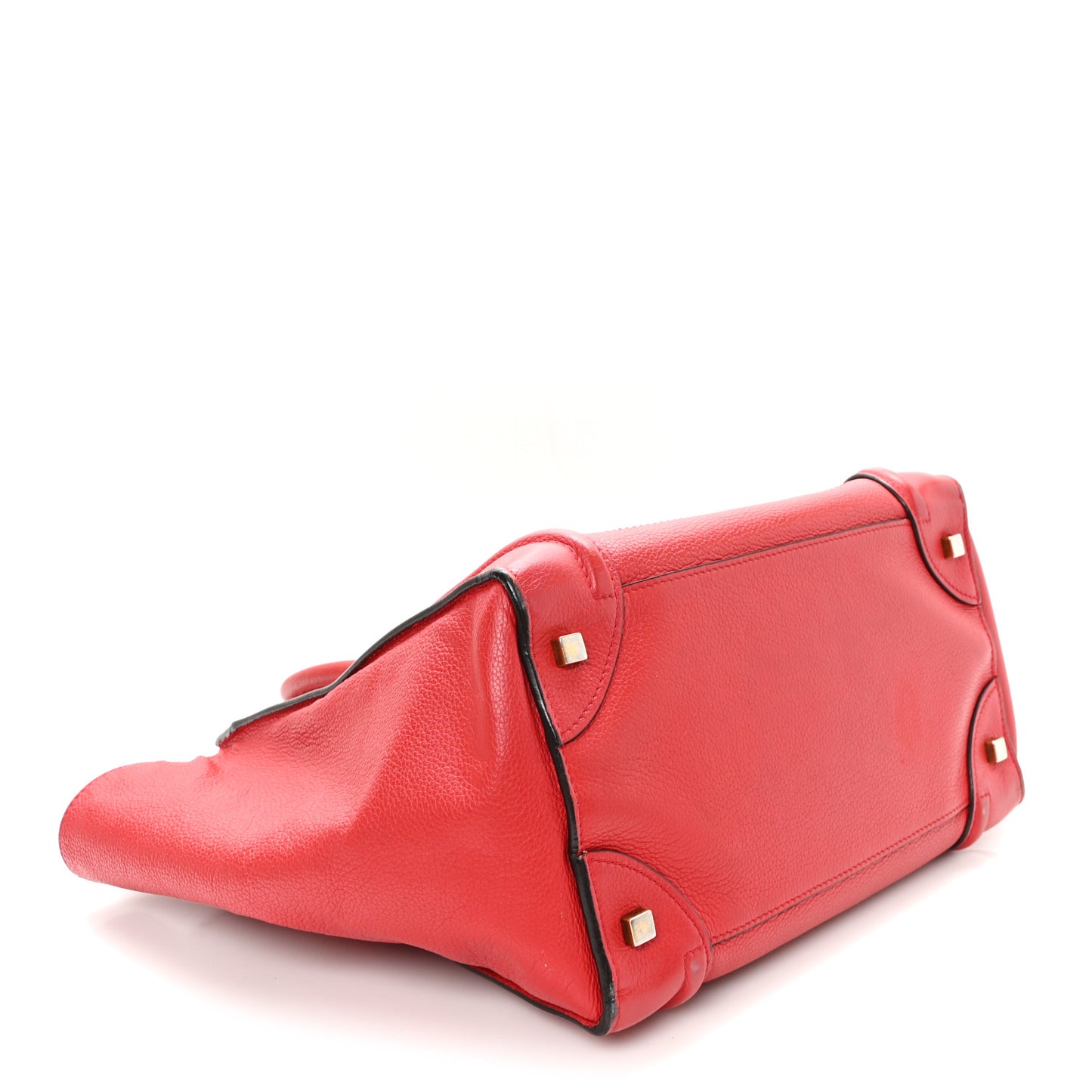 Drummed Calfskin Mini Luggage Coquelicot