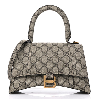 Balenciaga X GUCCI GG Supreme Monogram Small Hourglass Top Handle Bag Beige Ebony 1 of 9