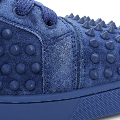 Christian Louboutin Suede Mens Louis Spikes Flat Sneakers 39 Azzurro 9 of 11