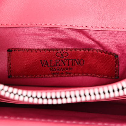 Valentino Garavani Vitello Colorblock Free Rockstud Wallet on Chain Shadow Pink Optic White 6 of 11