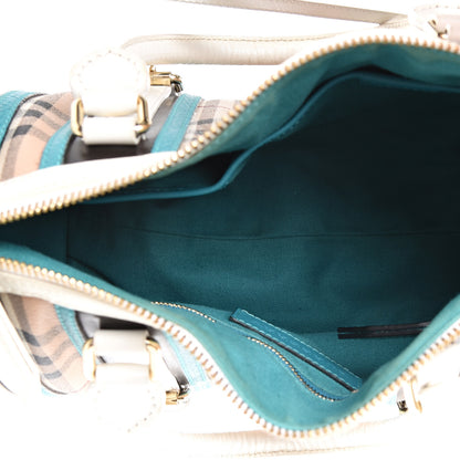Burberry Haymarket Check Medium Alchester Bowling Bag White Aqua 4 of 21