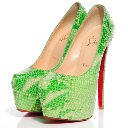 Christian Louboutin Python Daffodile 160 Pumps 36 Green 4 of 5