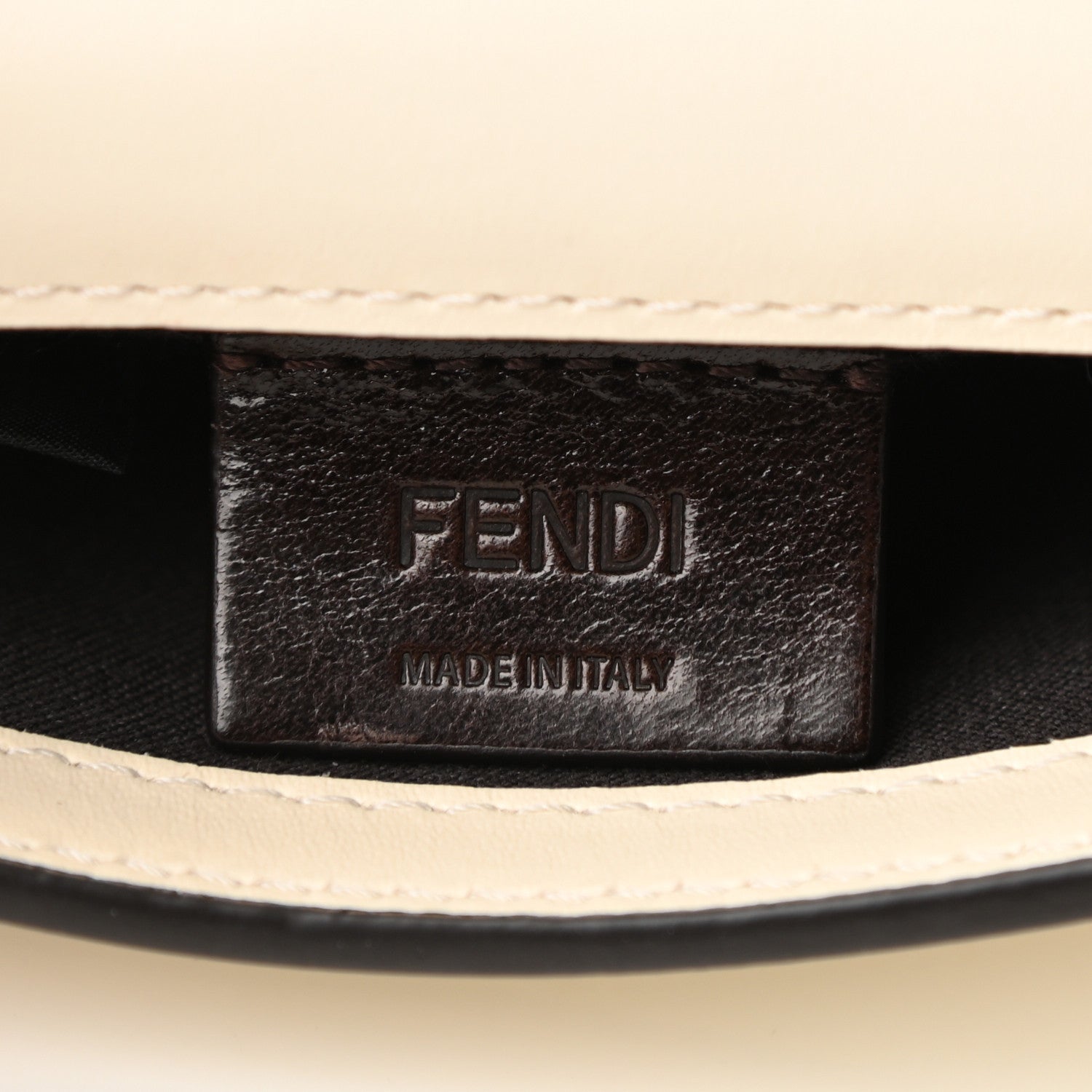 Fendi Vitello King Tamponato Micro Flat Baguette White Ice 4 of 9