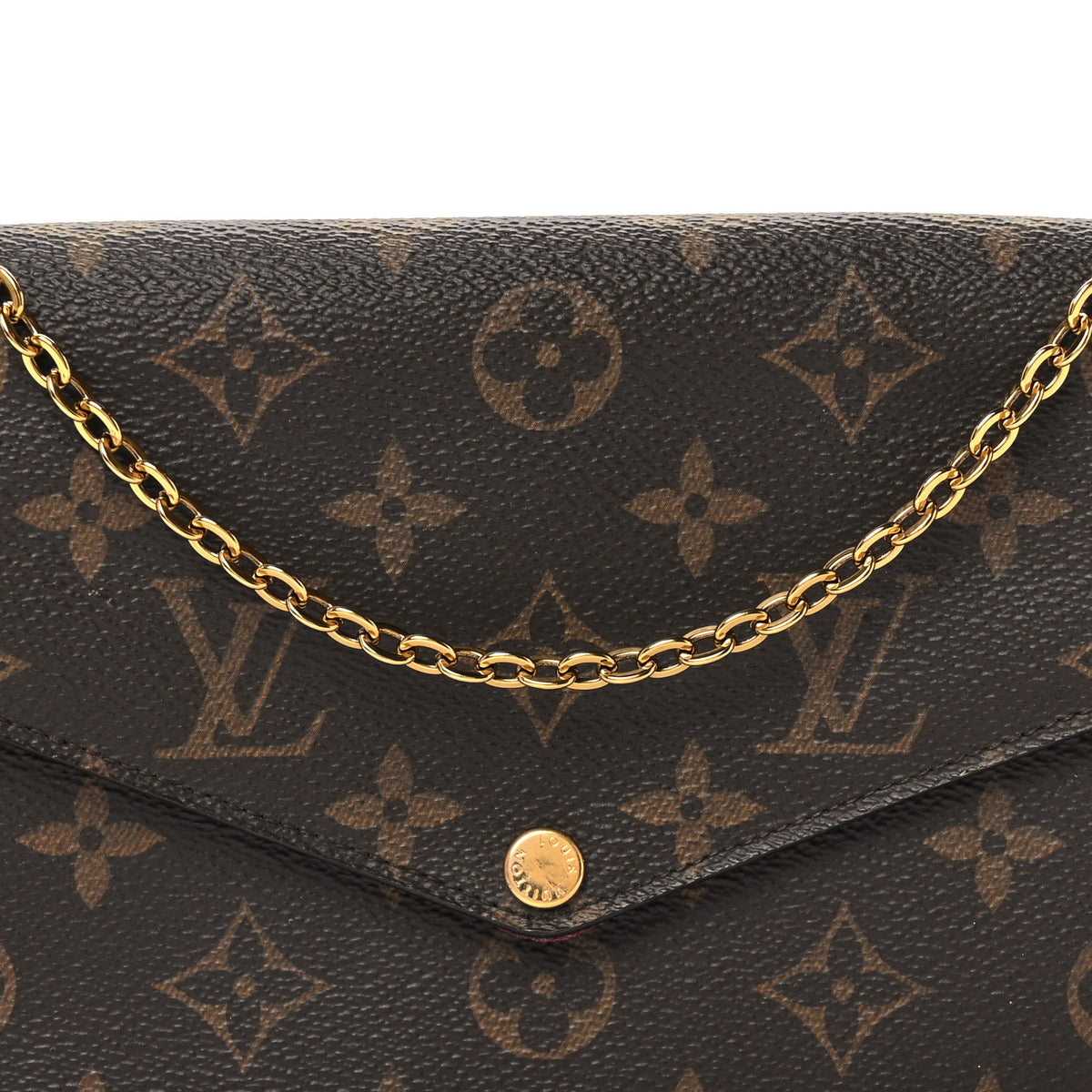 Louis Vuitton Monogram Pochette Felicie Chain Wallet Fuchsia 9 of 11